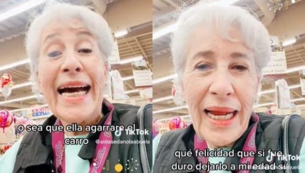 Una abuela se volvió viral luego de hacer un video en el supermercado anunciando su felicidad porque se había divorciado