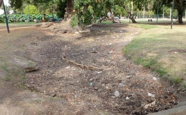 Los vecinos preocupados por la sequ&iacute;a del lago de Parque Saavedra