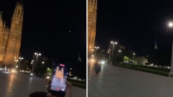 Se emocionaron los motoqueros: grabaron una caravana de motociclistas pasando por en medio de Plaza Moreno