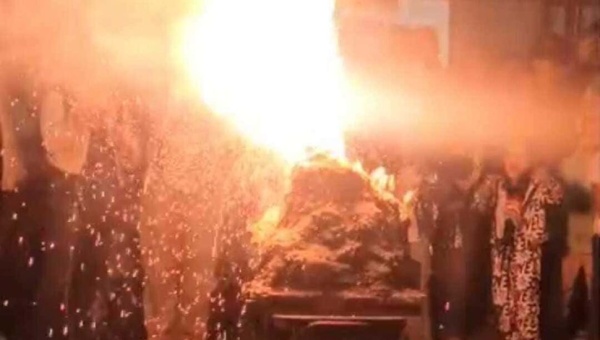 Simularon la explosión de un volcán en una escuela y explotó