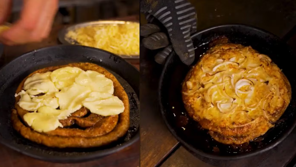 Mostró el paso a paso para hacer una pizza de chinchulín y se volvió viral