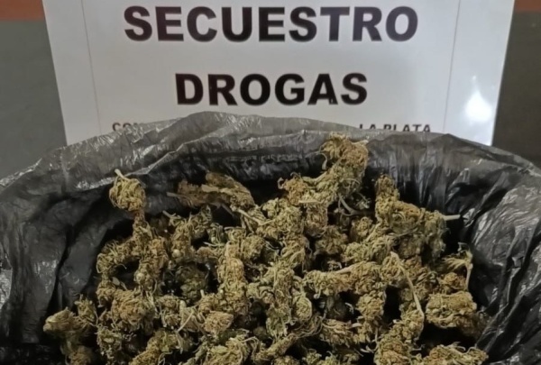 Detuvieron a dos hombres y un menor de 15 años en Tolosa por portar 89,5 gramos de marihuana