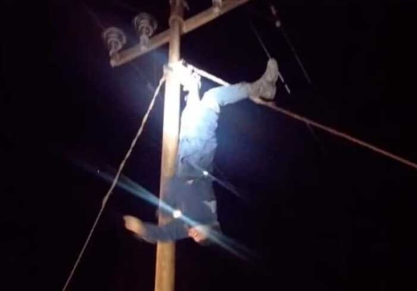 Robaba cables de un poste, se electrocutó y quedó colgado durante dos horas con un cuadro de hipotermia