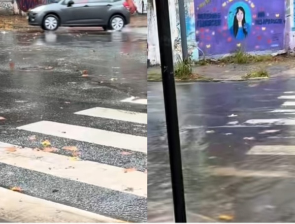 Un joven mostró la dificultad de cruzar las esquinas en La Plata cuando llueve: “Activas el modo Julio Bocca”