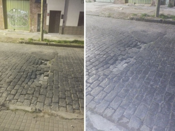 Los adoquines deformados en 45 entre15 y 16 complican el tránsito y molestan a automovilistas