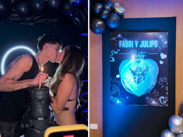 "Siempre así de loquitos y juntos": Juli Poggio festejó el primer aniversario con su novio con una lujosa fiesta