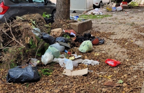 Vecinos reclaman por la acumulación de basura cerca de plaza Máximo Paz