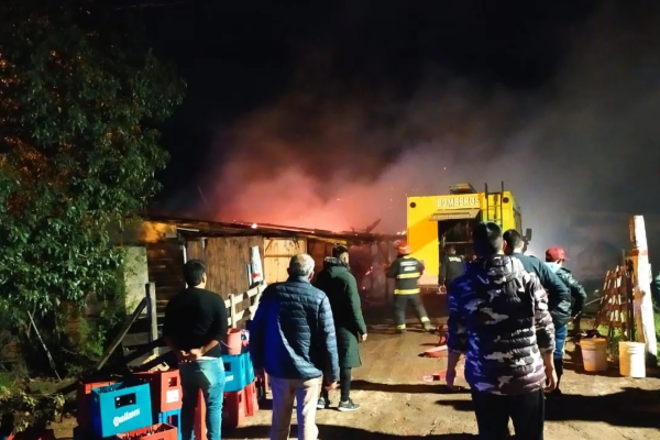 Voraz incendio en La Plata: tres casillas fueron consumidas y un niño resultó herido