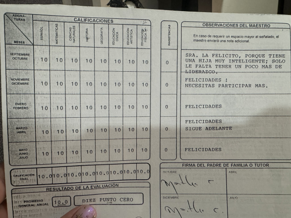 Su hija tenía todos "10" en el boletín de calificaciones pero el comentario de la maestra generó polémica: "Solo le falta..."