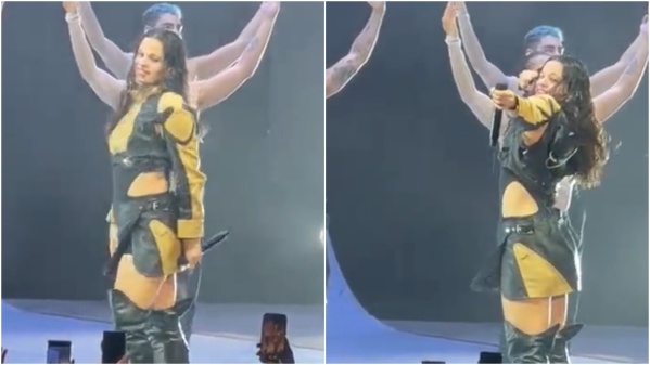 Un fan golpeó a Rosalía con un ramo de flores en un show y causó inesperada reacción en la cantante