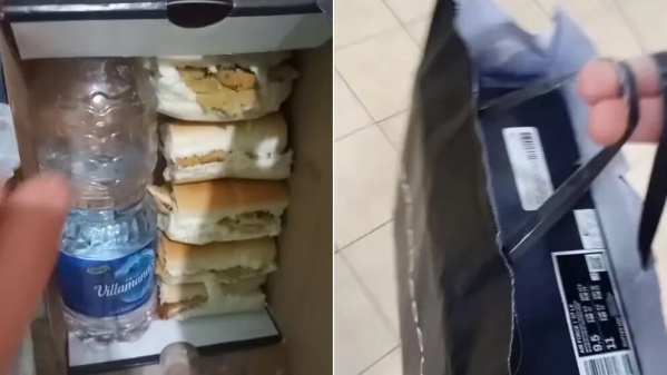 No pagó los pochoclos en el cine y se llevó varios sandwich de milanesa en una caja de zapatillas
