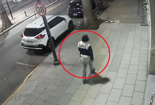 El insólito e inesperado cascotazo a un edificio de 10 y 53 que quedó grabado: el blindex resistió