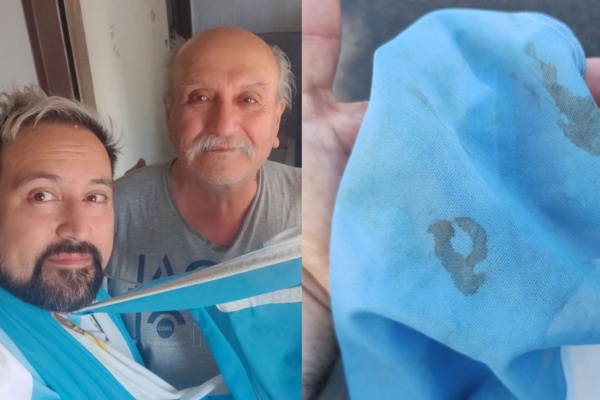 “Las manchas decoran y enaltecen”: un platense ensució su bandera de Argentina con sangre en el Mundial 2014 y nunca la lavó