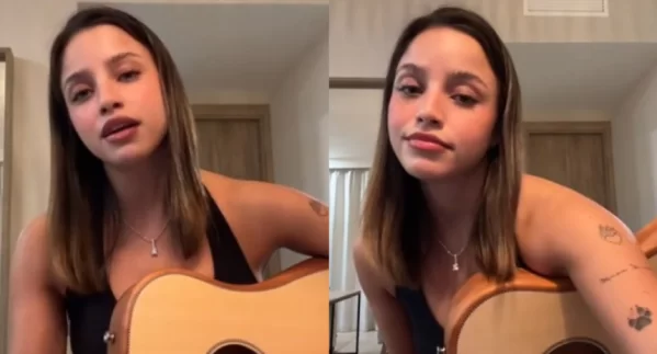 Emilia Mernes sorprendió al cantar una balada con su guitarra y generó misterio con la letra: "Nunca me llegaste a amar"