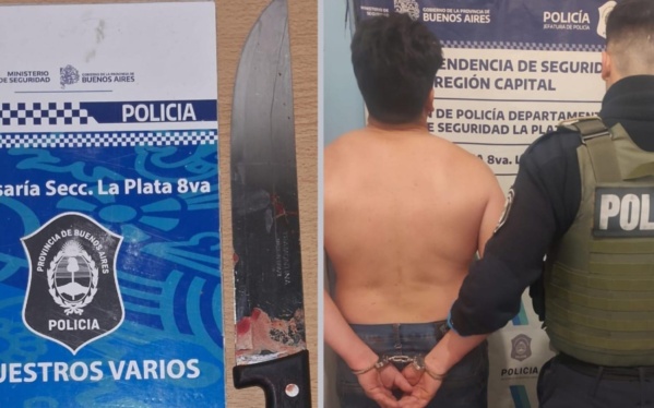 Un hombre fue detenido en 86 y 17 tras intentar acuchillar a su pareja