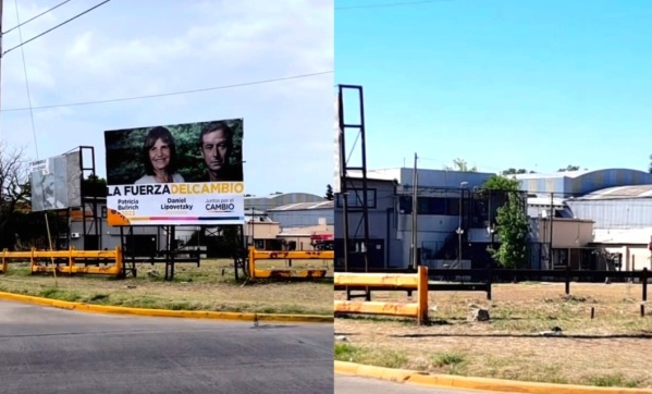 Se robaron un cartel de Patricia Bullrich en La Plata, luego de varios intentos de romperlo