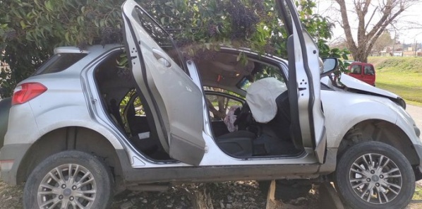 Persecución policial y vuelco en Tolosa