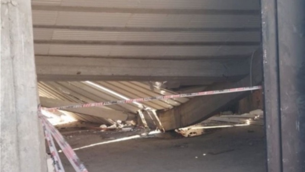Tensión en una cochera platense tras un fuerte derrumbe del techo
