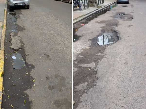 “Se estrellan las puertas contra el cordón”: vecinos denuncian el mal estado de una calle en el centro de La Plata