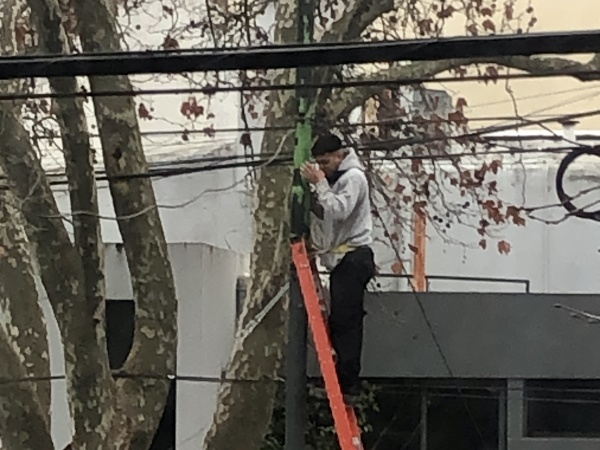 La empresa de internet iWinds intentó poner cables en un poste de luz en La Plata de manera ilegal e intervino control urbano
