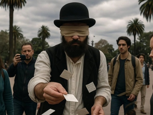 ¿Te cruzaste en La Plata con este artista callejero?: hace cartomancia poética y busca llevar su propuesta al teatro