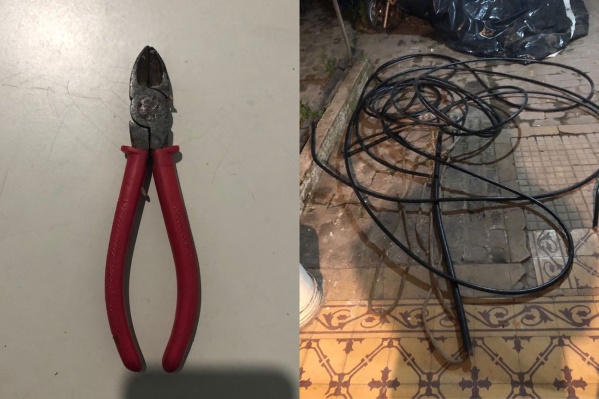 Delincuentes fueron detenidos con pinzas y cables robados en Villa Elisa