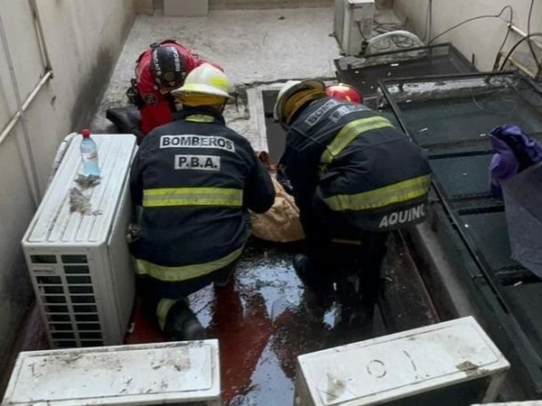 Un electricista se salvó de milagro tras caer al vacío en un edificio de La Plata: terminó internado con fracturas