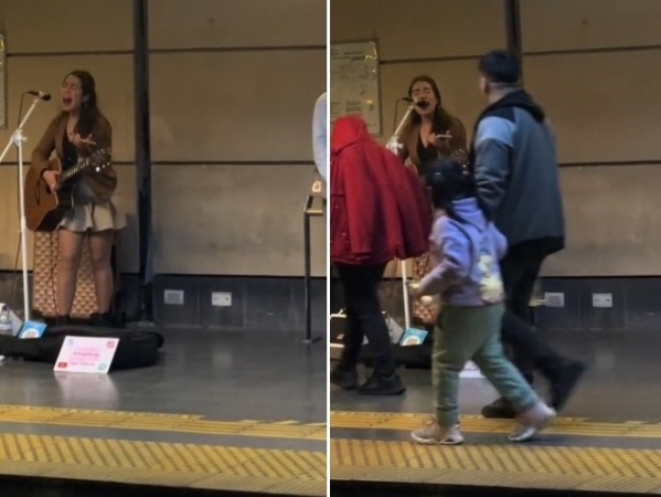 Canta en el subte, interpretó un tema en inglés y maravilló a los pasajeros: "¿Cuántos pulmones tiene?"