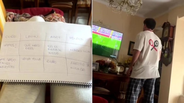 Una joven creó un bingo con las frases que su novio grita durante los partidos y se volvió viral