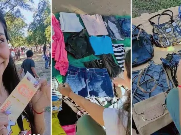 Fue a una feria en Córdoba con 1.000 pesos y mostró todas las prendas que pudo comprar