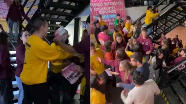 Tensión, piñas y empujones en el cierre de las elecciones universitarias de la UNLP