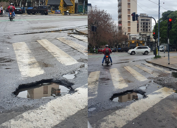 En 6 y 61 se quejaron por un pozo en el medio de la calle