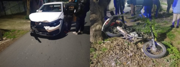 Un motociclista resultó herido tras un accidente de tránsito