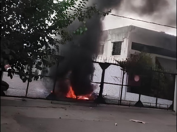 Trabajadores del Municipio intentaron incendiar la delegación de Altos de San Lorenzo