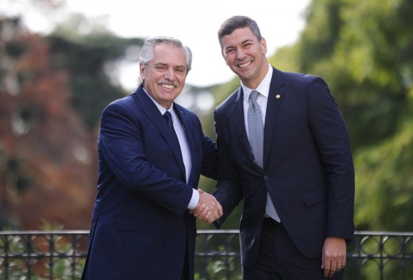 Alberto Fernández recibió a Santiago Peña, el presidente electo de Paraguay