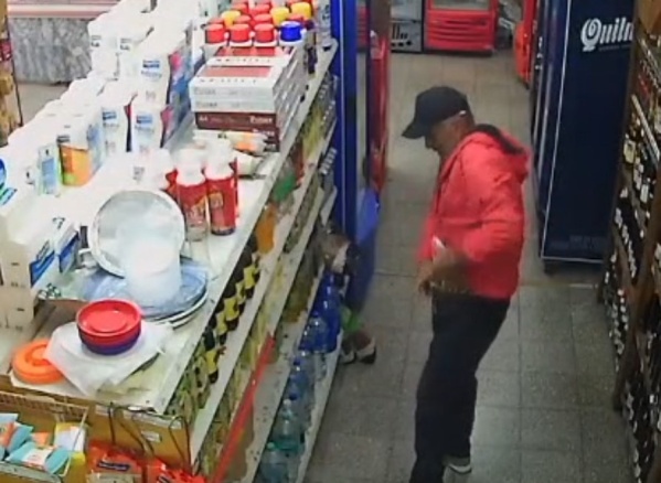 Un delincuente fue captado robando mercadería en un comercio de La Plata