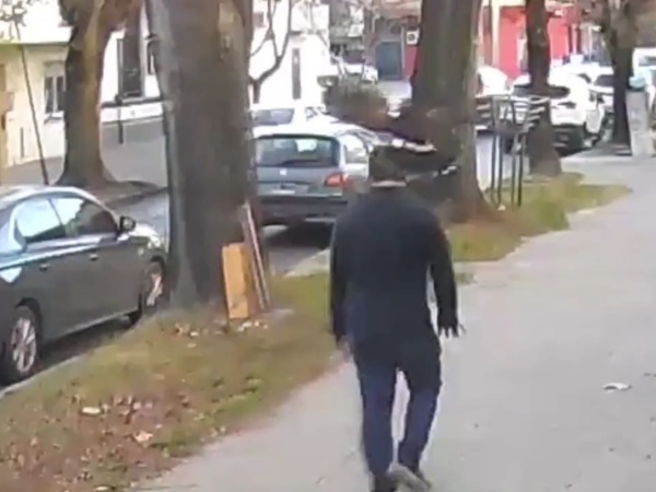 Un vecino fue atacado por un Gavilán en plena calle platense y quedó grabado por una cámara de seguridad