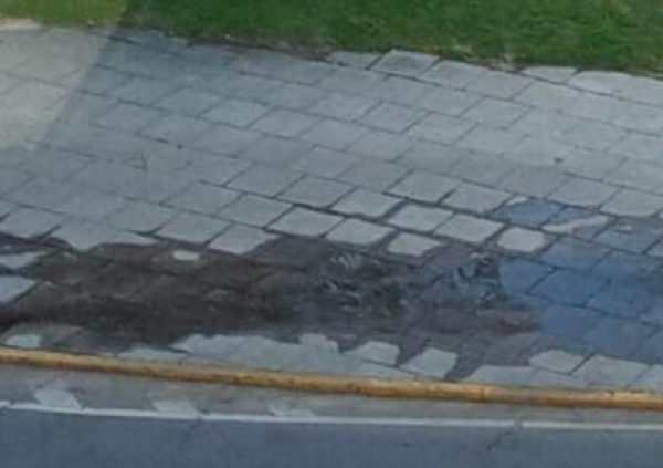 Reclaman por una importante pérdida de agua en Plaza Moreno