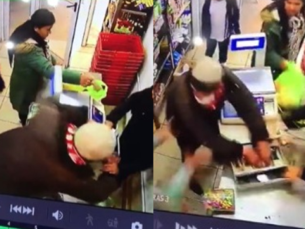 Se hizo pasar por cliente en una verdulería de La Plata, se robó el dinero y escapó: quedó filmado