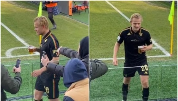 Un futbolista hizo dos asistencias que terminaron en gol pero lo sacaron del partido y se fue a comprar una cerveza