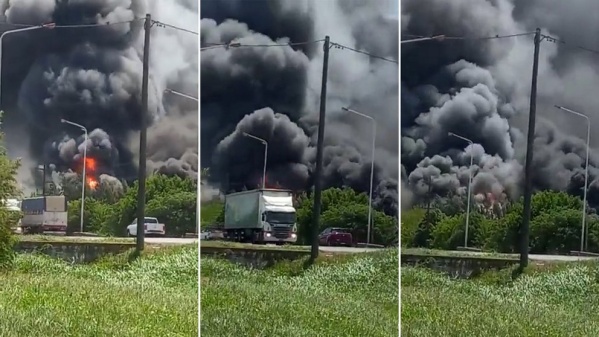 Impresionante incendio en una fábrica de solventes de Rosario
