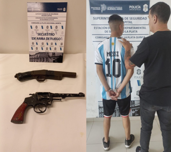 Detuvieron a un joven que traficaba armas de fuego en La Plata