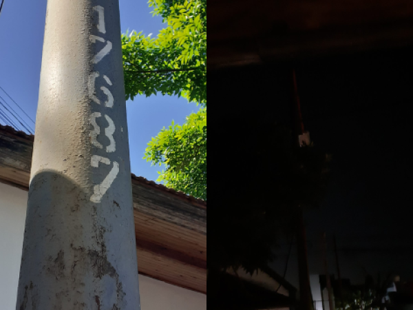 Se rompió una columna de luz en 65 y 29 y buscan que se solucione