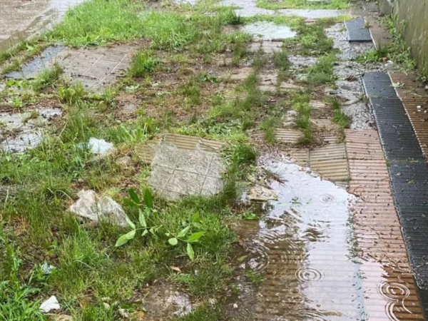 En Berisso, los vecinos se quejaron por las pésimas condiciones de las veredas tras la lluvia de las últimas horas