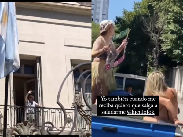 Una joven se recibió en La Plata y la saludó Kicillof desde el balcón
