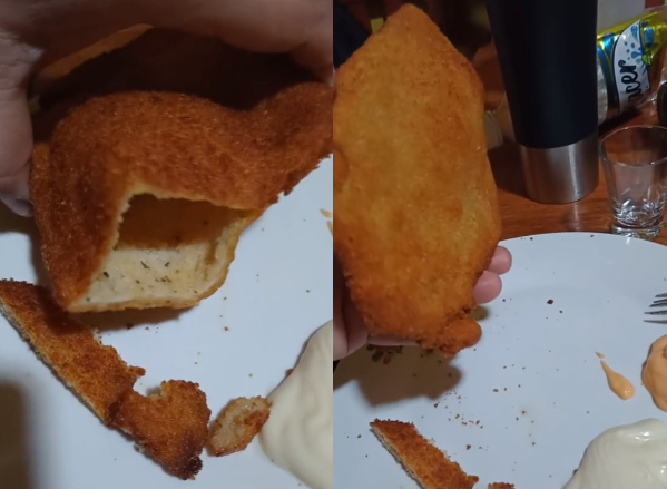 “Se venden por separado”: un joven estaba a punto de comer una milanesa en su casa y filmó una insólita situación