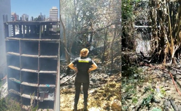 Se prendió fuego un edificio abandonado en el centro de La Plata