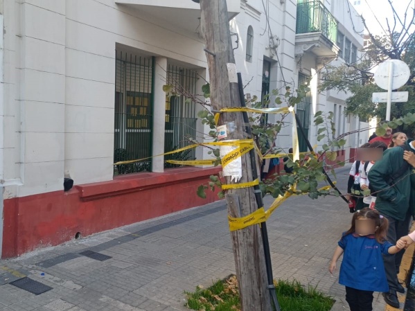 Se cayó un poste en pleno centro platense: "Es un peligro"