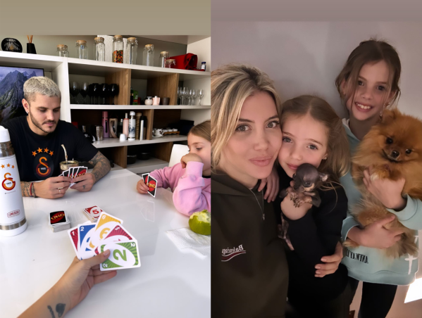 Las dulces fotos con Mauro Icardi y sus hijas, que compartió Wanda Nara en medio de la incertidumbre por su estado de salud