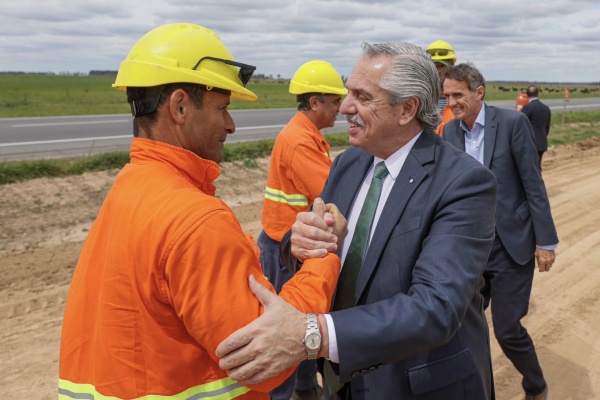 Alberto Fernández y Katopodis recorrieron las obras de la Ruta Nacional 3: “La obra pública motoriza la economía”
